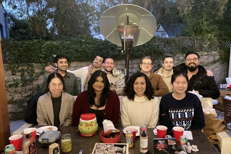 Members of the Zeiger and Portera labs at a holiday party